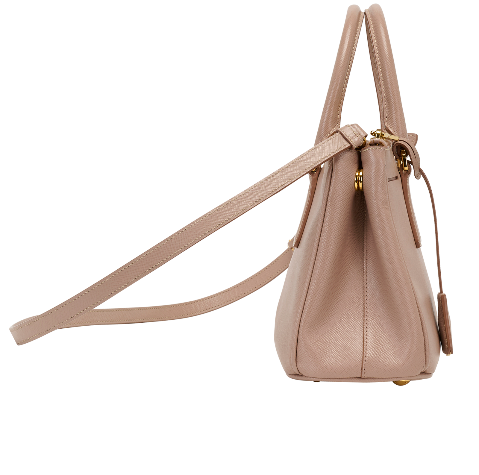 Small Galleria Tote, &pound;1,200, Handbags, Pink, Leather, Side view